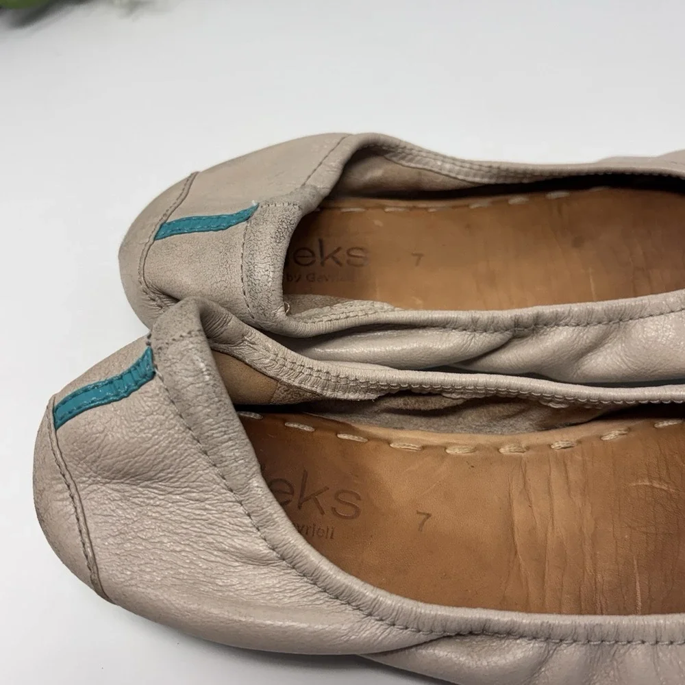 Tieks‎ By Gavrieli Taupe Foldable Ballet Flats US Womens Size 7 Leather
